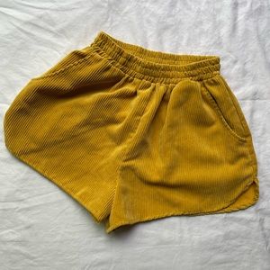 Mustard Corduroy High Rise Shorts XS